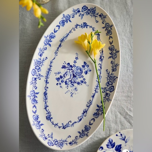 NEW Anthropologie x Terrain Botanical Transferware Serving Platter
